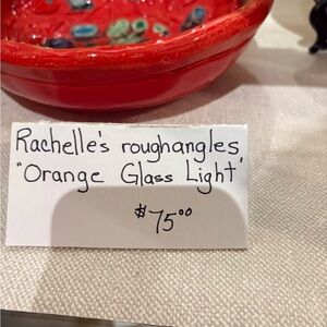 Red Ceramic Hand made Hand Built inlaid glass Bowl